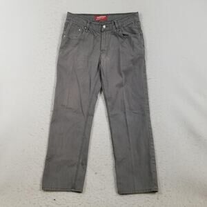 Arizona Jean Co. Slim Straight Jeans Mens 34x30 Gray Herringbone Denim Pants